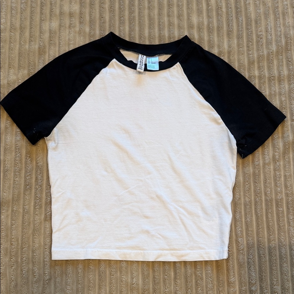 Divided Two-Tone Black and White Crop Top